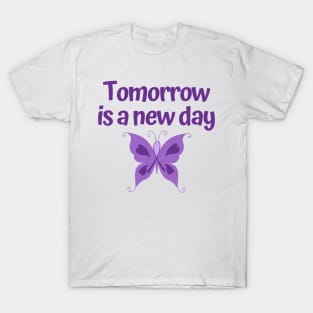 Eating Disorder Recovery Gifts Purple Ribbon Butterfly Inspirational Gift T-Shirt